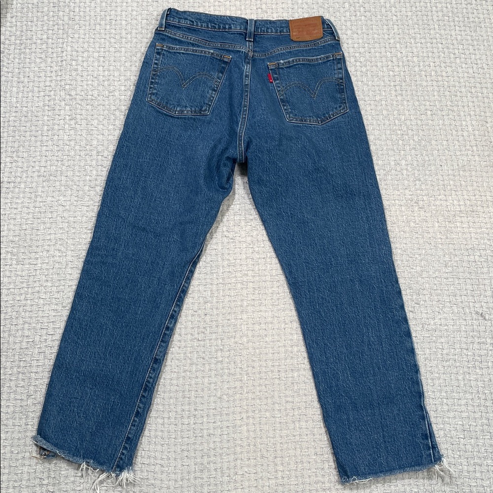 Levi's 501 High Rise Straight Cropped Denim Jeans Button Fly Women's Size 28